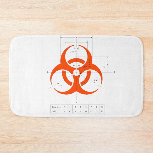 Item preview, Biohazard warning sign with dimensions designed and sold by Rupert Russell.