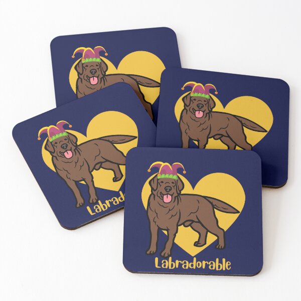 Item preview, Cute "Labradorable" Chocolate Labrador Dog in Jester Hat designed and sold by Write-to-Rebel.