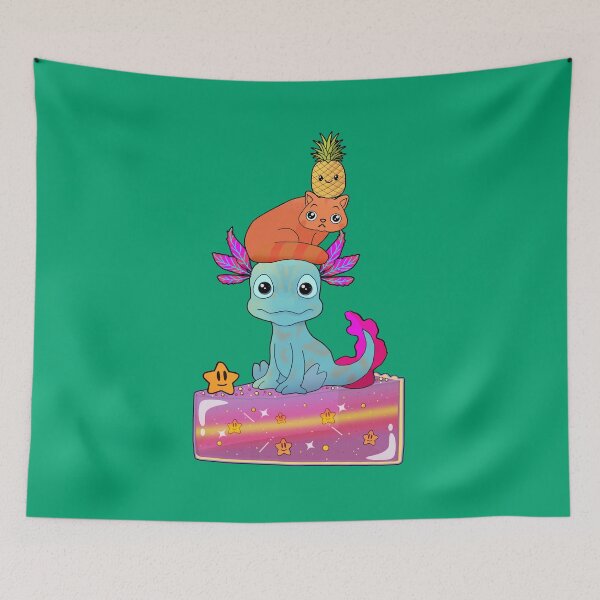 Item preview, Axolotl Pineapple Cat Cake designed and sold by lazarosdesign.