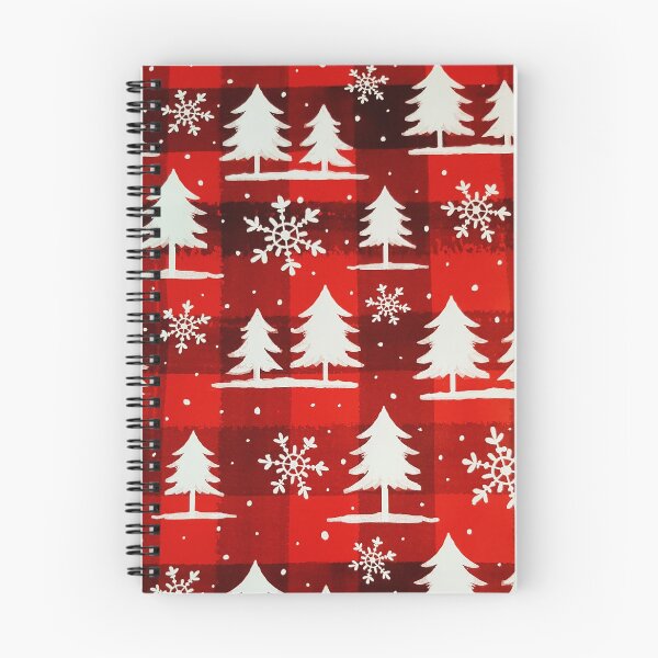 Item preview, Red Buffalo Plaid Snowy Evergreen Forest designed and sold by Kim Arnott.