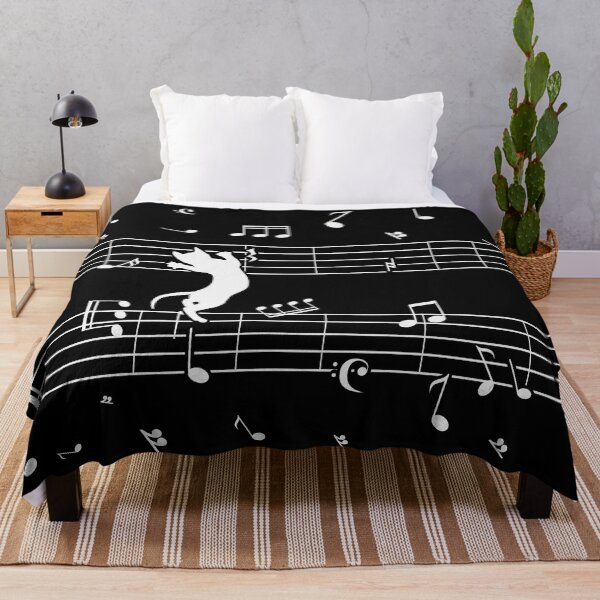 Item preview, White cat and music score designed and sold by Artbellachi.