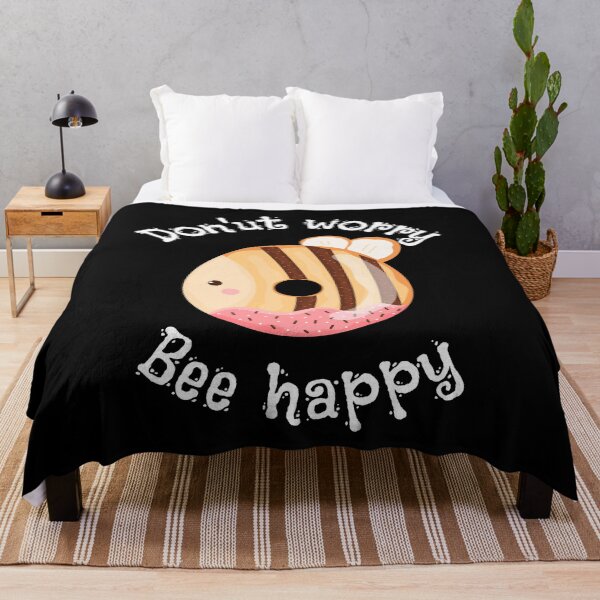 Item preview, Don'ut worry,bee happy, kawaii donut, funny donut pun,sweet bee donut, comic dad joke designed and sold by allycat57.