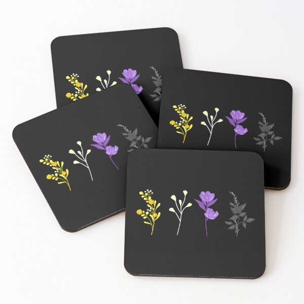 Item preview, Floral Non-binary Flowers. Nonbinary Pride designed and sold by Subtle Pride Shop.