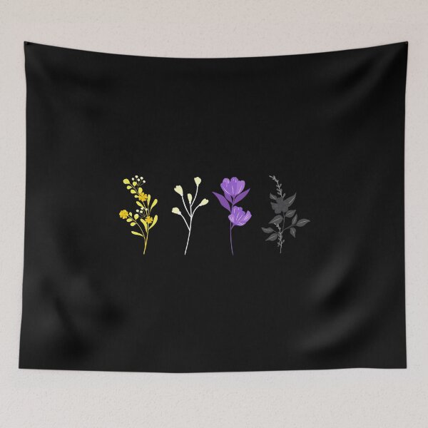 Item preview, Floral Non-binary Flowers. Nonbinary Pride designed and sold by Subtle Pride Shop.