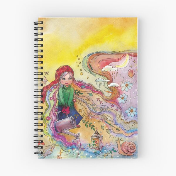 Item preview, Water Your Life and Flourish, Whimsical Mighty Girl Watercolor Art  designed and sold by BohemiWANDERS.