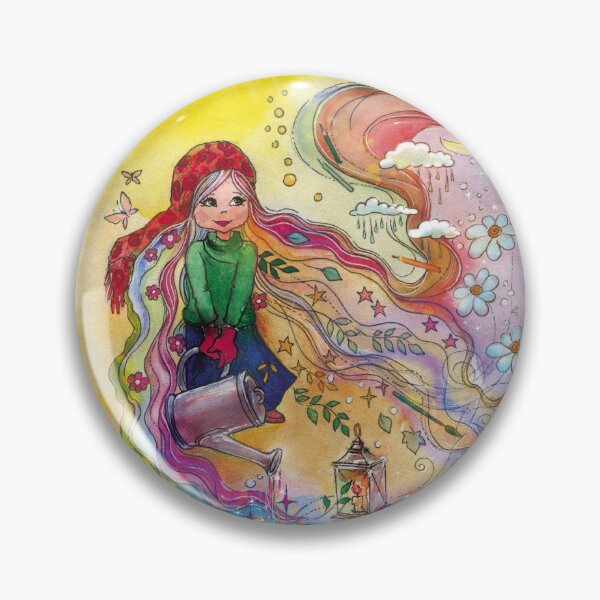 Item preview, Water Your Life and Flourish, Whimsical Mighty Girl Watercolor Art  designed and sold by BohemiWANDERS.