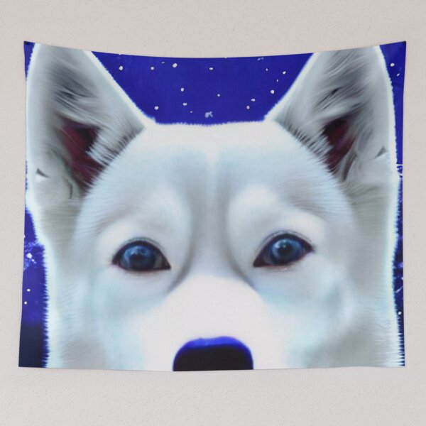 Item preview, Blue Eyes White Siberian Husky designed and sold by The Love Quill.