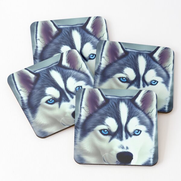 Item preview, Blue Eyes White Siberian Husky designed and sold by The Love Quill.