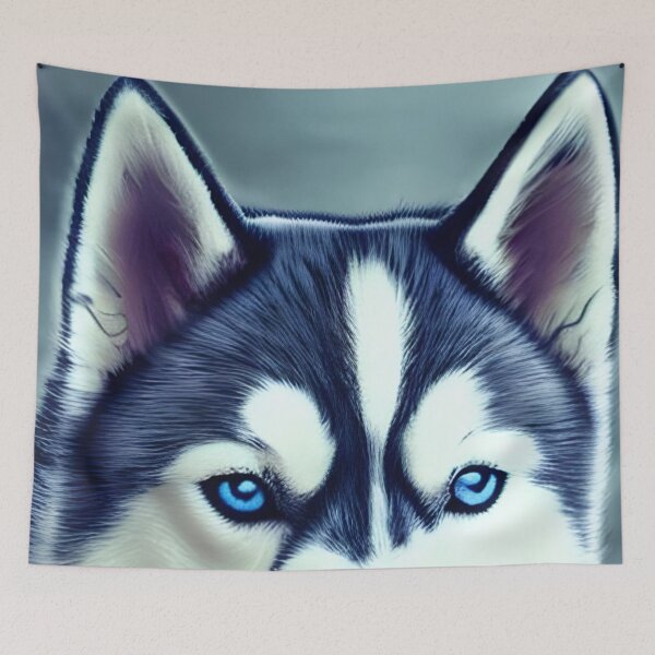 Item preview, Blue Eyes White Siberian Husky designed and sold by The Love Quill.