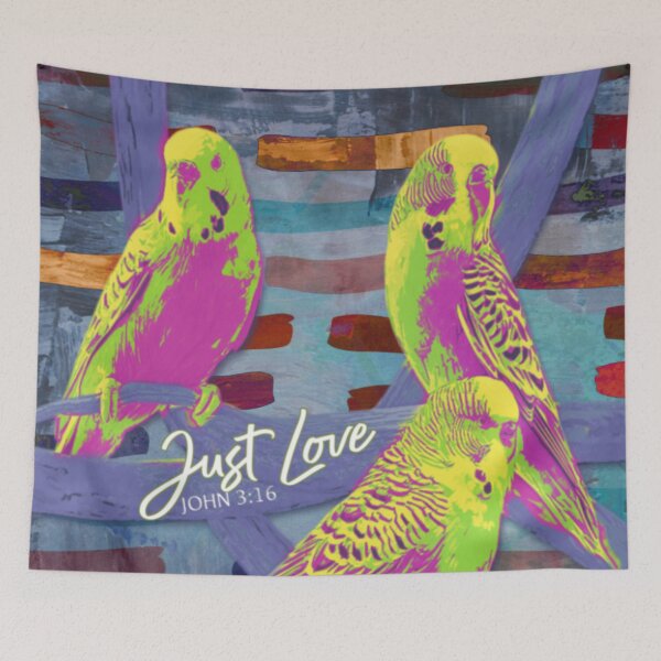 Item preview, Just Love, Budgies Bible Verse Fun Christian design designed and sold by BringingHOPE.