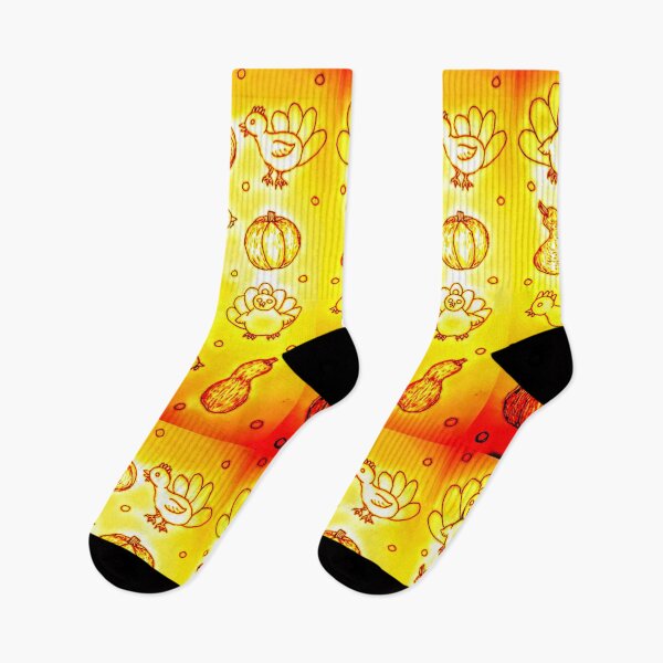 Item preview, Harvest Turkeys in fiery yellow and orange  designed and sold by Ivy-Bindig.