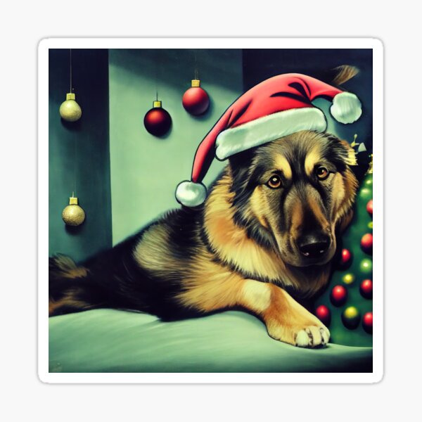 CHRISTMAS DOGS: German shepherd special christmas edition Sticker
