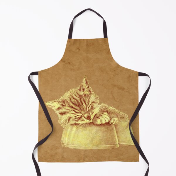 Item preview, Kitten asleep in bowl - marbled brown version designed and sold by SylvieG18.