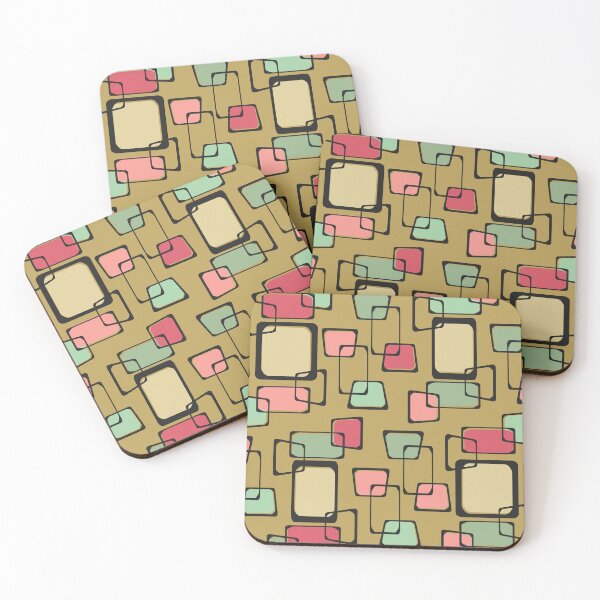 Item preview, Skewed Squares Midcentury Pattern Christmas Gold designed and sold by thepixelgarden.