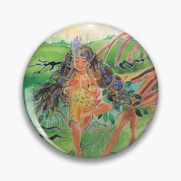 Item preview, Mindful Child In Tree Pose, Stay Grounded Yoga Child, Whimsical Watercolor Kid Art designed and sold by BohemiWANDERS.