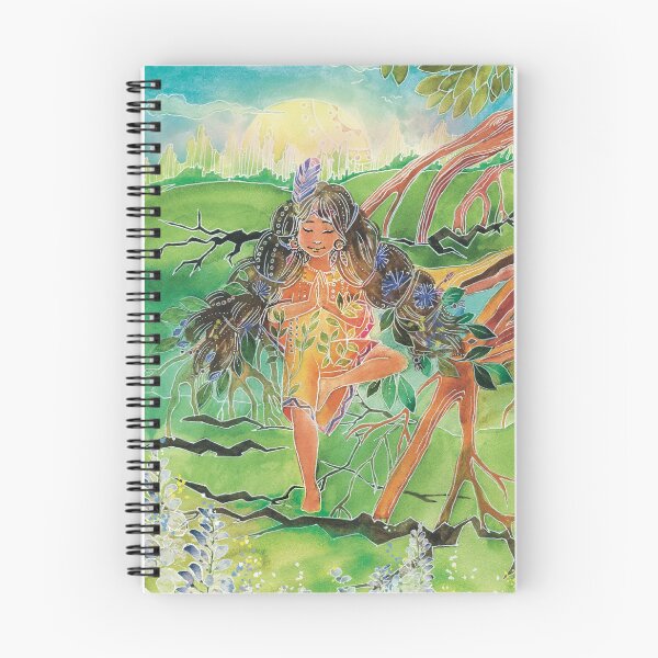 Item preview, Mindful Child In Tree Pose, Stay Grounded Yoga Child, Whimsical Watercolor Kid Art designed and sold by BohemiWANDERS.