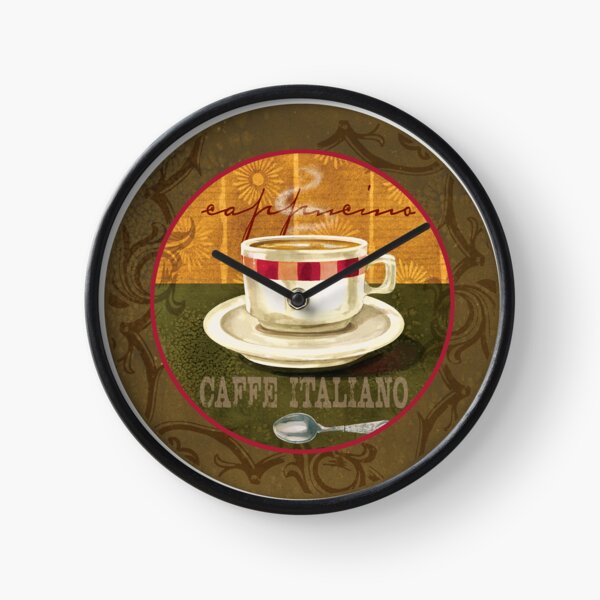 Item preview, Cappuccino Italian Coffee Clock designed and sold by FionaStokes.