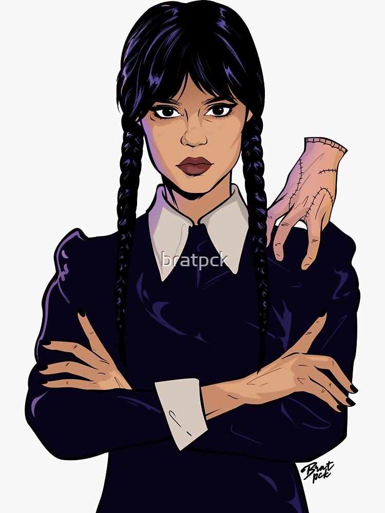 Wednesday Addams Sticker For Sale By Bratpck Redbubble 5484