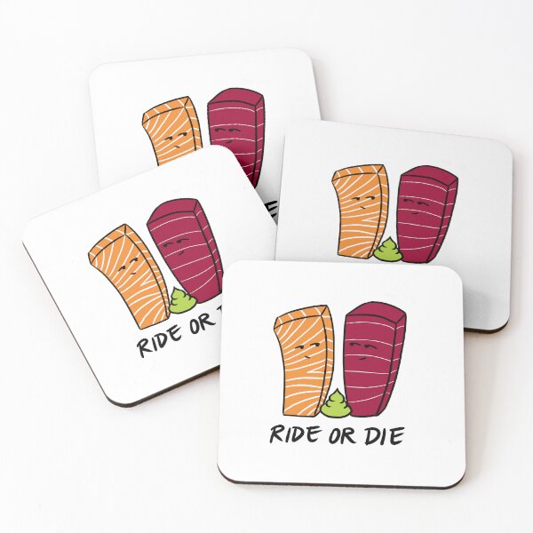 Item preview, Salmon and Tuna Sashimi Ride or Die designed and sold by bonniemamadraws.