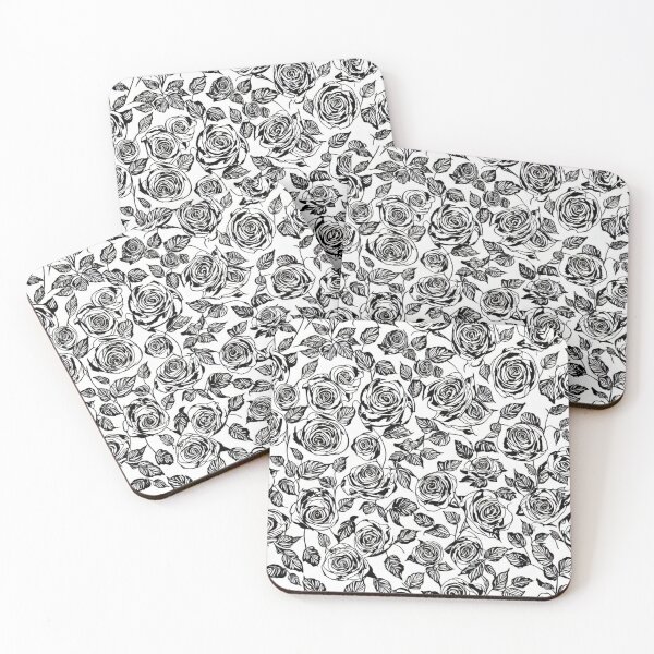 Item preview, Black and White Rose Pattern designed and sold by ArtzandDesignz.