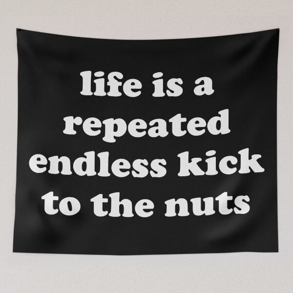 Item preview, Life Is A Repeated Endless Kick To The Nuts - Oddly Specific, Cursed Meme designed and sold by SpaceDogLaika.