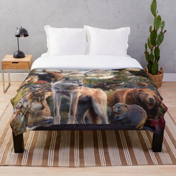 Animals Throw Blankets | Redbubble