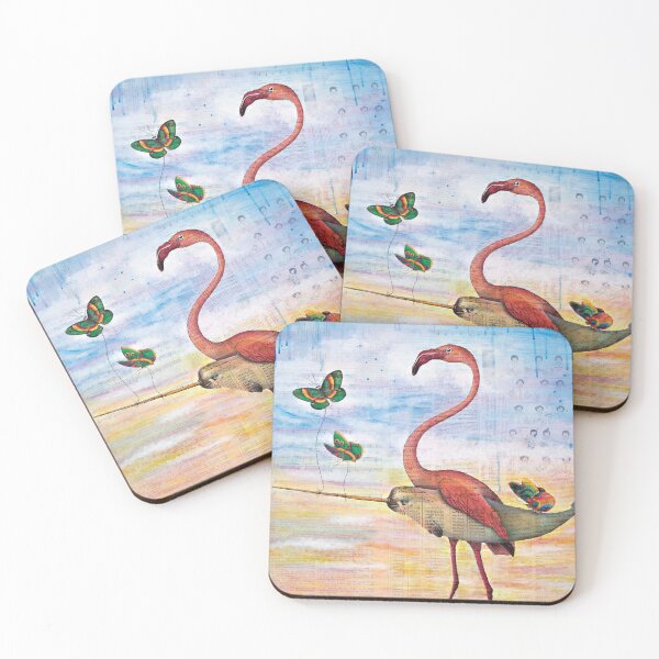 Item preview, Tuesday (Because "Tuesday is the day Flamingo and Narwhal take their pet butterflies on a walk to the sea" is a little long for a title) designed and sold by iambeckydesigns.