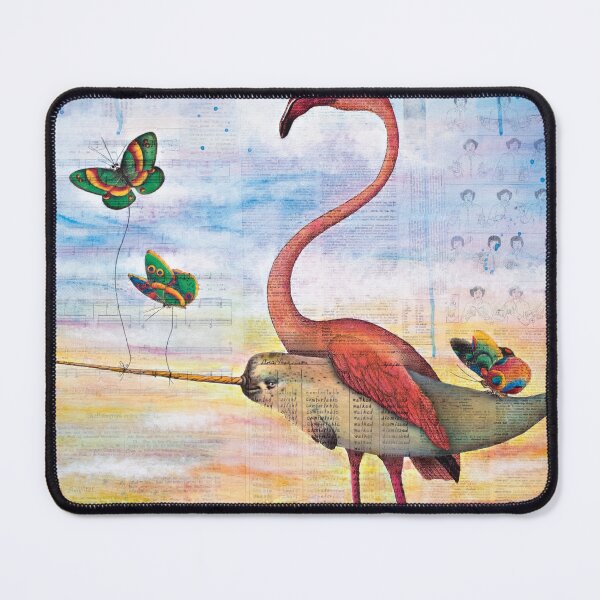 Item preview, Tuesday (Because "Tuesday is the day Flamingo and Narwhal take their pet butterflies on a walk to the sea" is a little long for a title) designed and sold by iambeckydesigns.