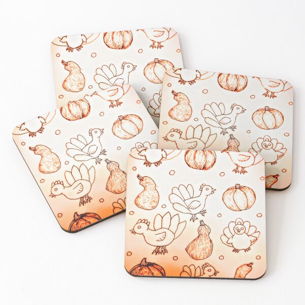 Item preview, Harvest Turkeys in reddy orange  designed and sold by Ivy-Bindig.
