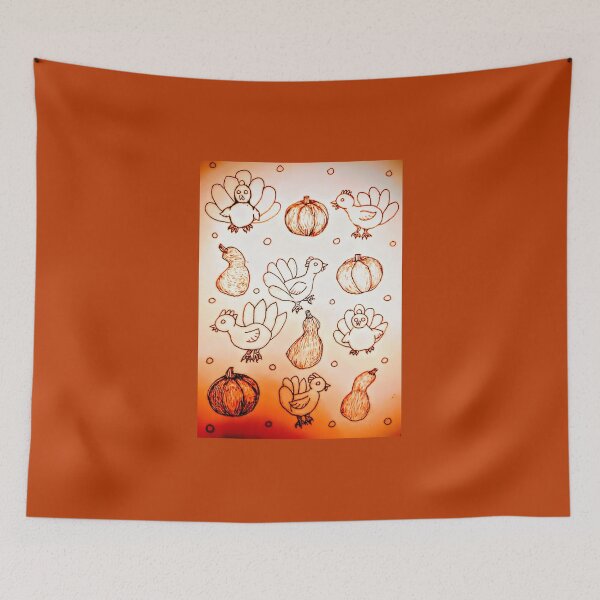 Item preview, Harvest Turkeys in reddy orange  designed and sold by Ivy-Bindig.