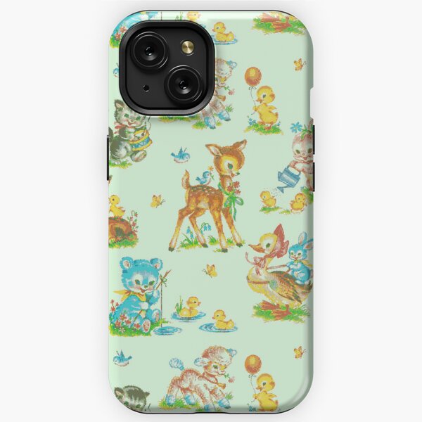 Item preview, vintage cute baby animals green  designed and sold by Gossip Rag.