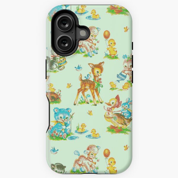 Item preview, vintage cute baby animals green  designed and sold by Gossip Rag.