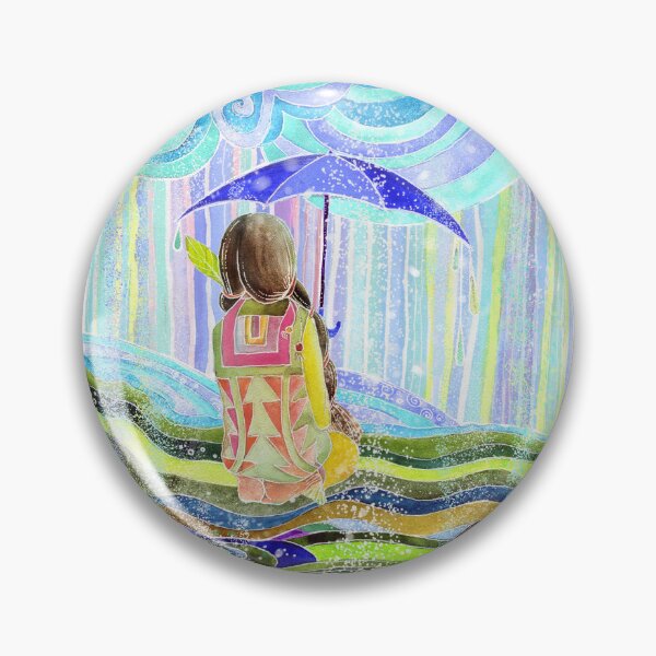 Item preview, Beautiful Healing Rainbow Rain, Whimsical Colorful Rain and Clouds,  designed and sold by BohemiWANDERS.
