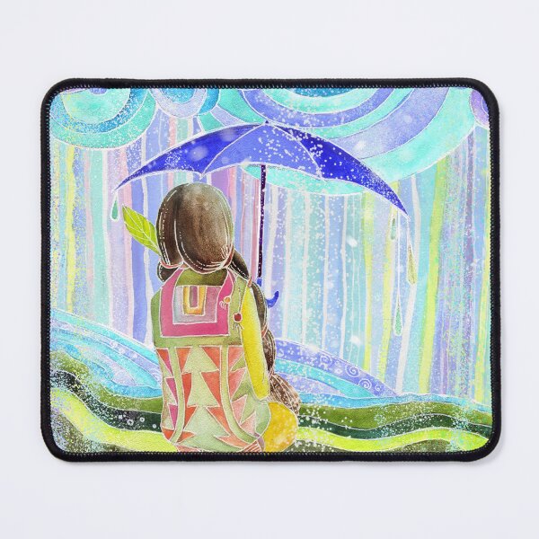 Item preview, Beautiful Healing Rainbow Rain, Whimsical Colorful Rain and Clouds,  designed and sold by BohemiWANDERS.