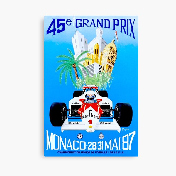 Item preview, MONACO : Vintage 1987 Grand Prix Auto Racing Advertising Print designed and sold by posterbobs.