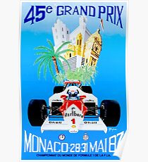 MONACO: Jahrgang 1987 Grand Prix Auto Racing Werbung Print Poster