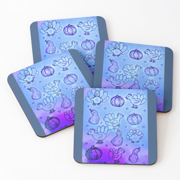 Item preview, Harvest Turkeys in blue  designed and sold by Ivy-Bindig.
