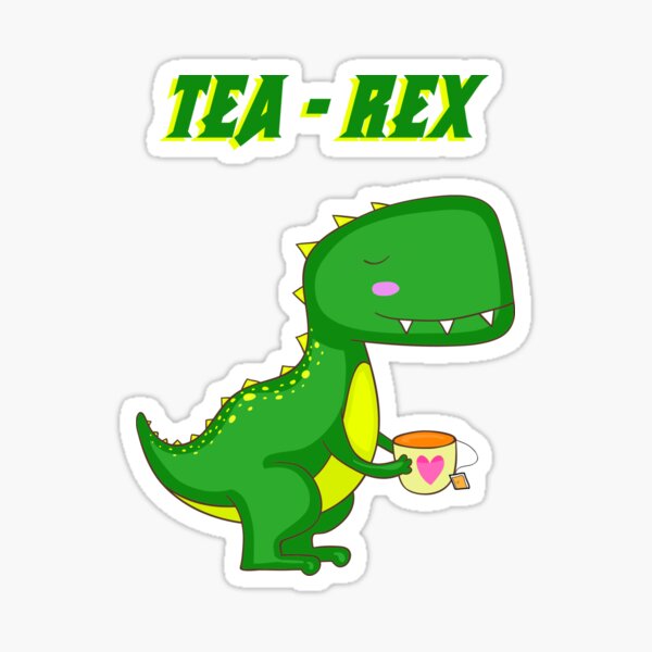 'Tea-Rex' Illustration Sticker