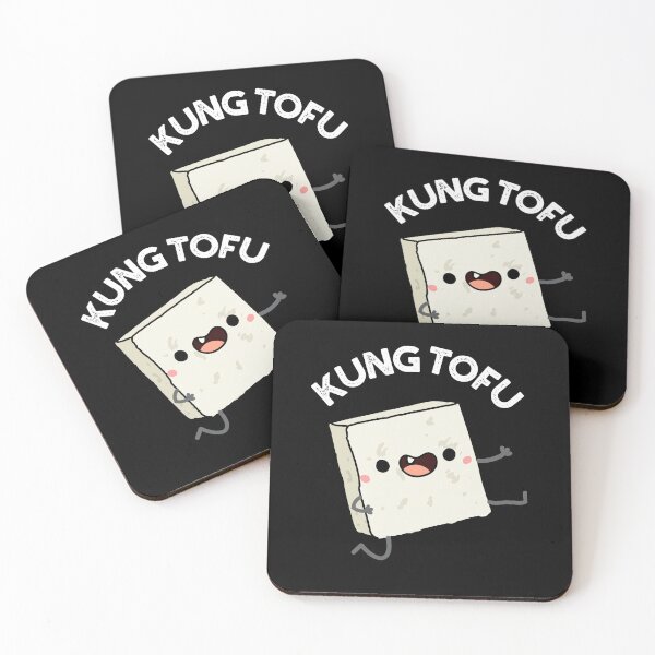 Item preview, Kung Tofu Funny Food Tofu Puns (Dark BG) designed and sold by punnybone.