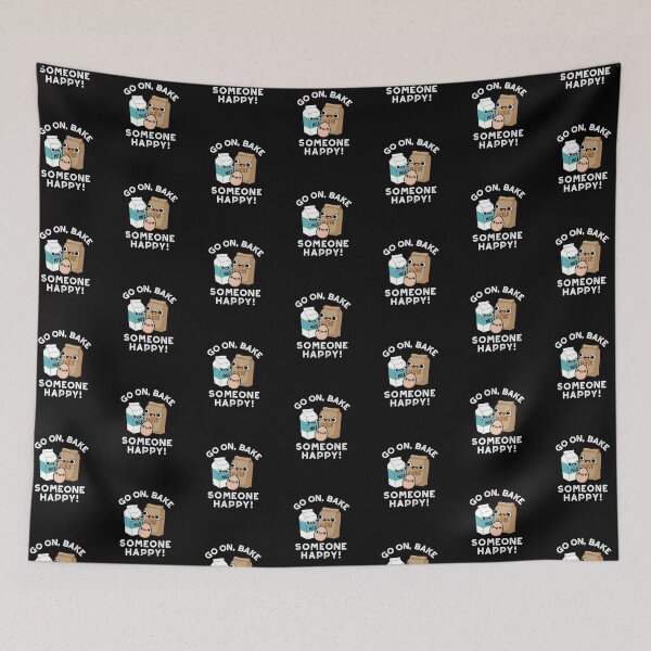 Item preview, Go On Bake Someone Happy Funny Baking Puns (Dark BG) designed and sold by punnybone.