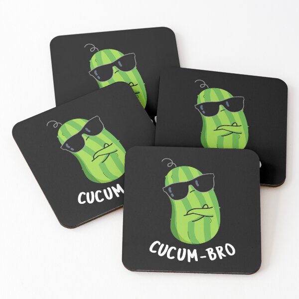 Item preview, Cucum-bro Funny Cucumber Puns (Dark BG) designed and sold by punnybone.