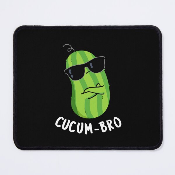 Item preview, Cucum-bro Funny Cucumber Puns (Dark BG) designed and sold by punnybone.