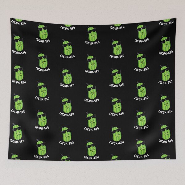 Item preview, Cucum-bro Funny Cucumber Puns (Dark BG) designed and sold by punnybone.