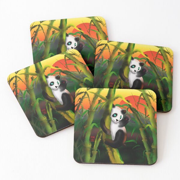 Item preview, baby panda climbing bamboo designed and sold by BeingNow.