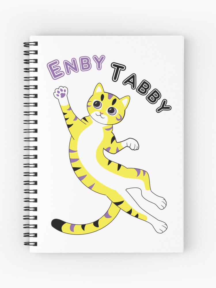 Thumbnail 1 of 3, Journal, Enby Tabby (mackerel pattern) designed and sold by WolfberryStudio.