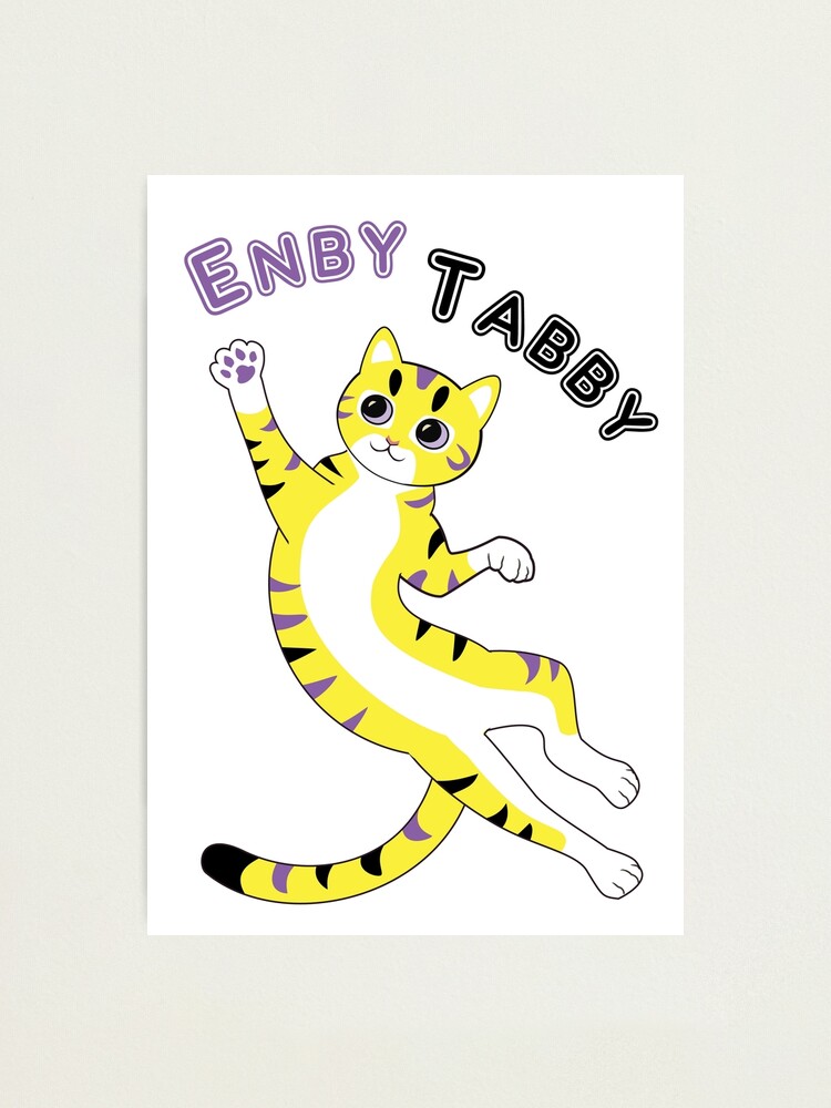 Thumbnail 1 of 3, Photographic Print, Enby Tabby (mackerel pattern) designed and sold by WolfberryStudio.