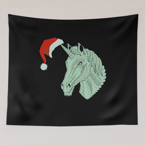 Item preview, Unicorn Santa, Funny, Wearing Hat On Horn designed and sold by artfulnotebook.