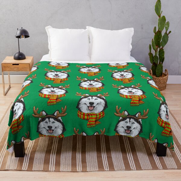 Artikelvorschau, Siberian Husky Hund Weihnachten Weihnachtsmann Rentier Xmas185 entworfen und verkauft von MichelCody.