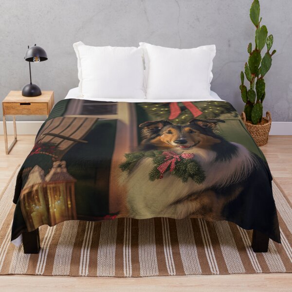 Item preview, Collie at the Winter Farmhouse designed and sold by cardinalhill.