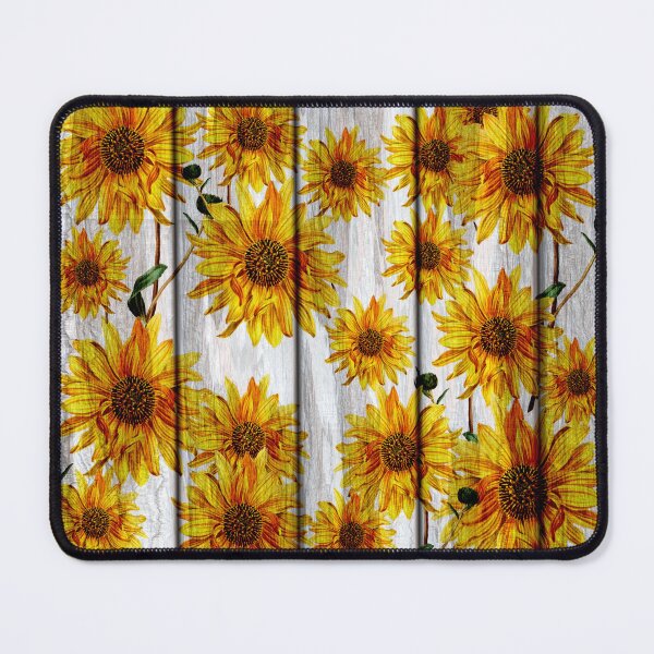 Item preview, Yellow Sunflowers on rustic wood designed and sold by Inktown.